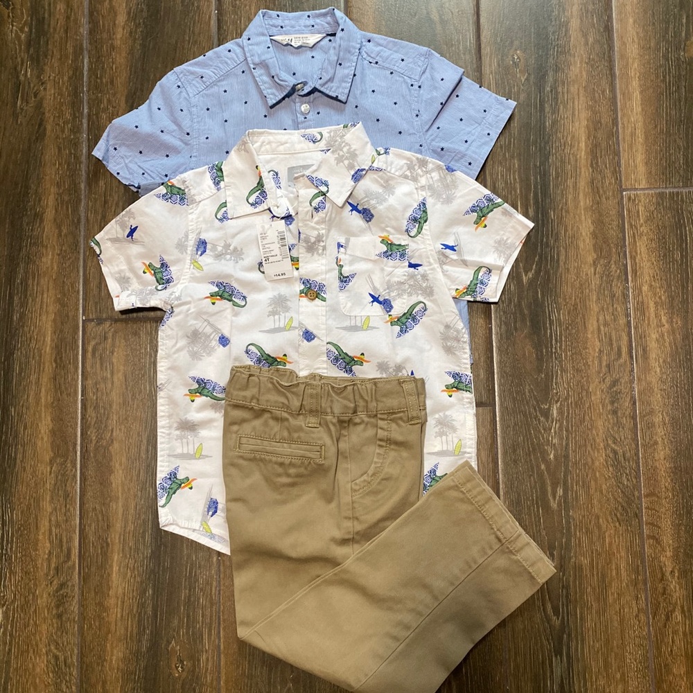 The Children’s Place , H & M , Khaki boy outfit